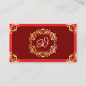QR-Code für das Verzierte Monogramm (Deep Red Gold Visitenkarte (Vorderseite)