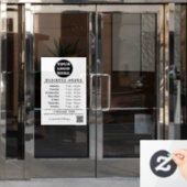 QR-Code für das weiße Unternehmen Fensteraufkleber (Büro Tür)