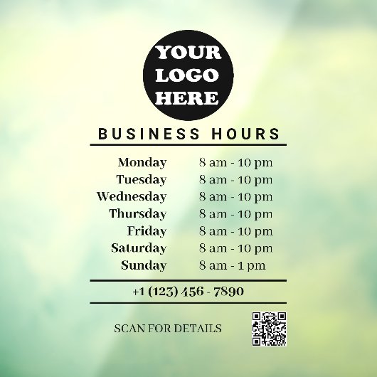 QR-Code für das weiße Unternehmen Fensteraufkleber (Blatt 3)