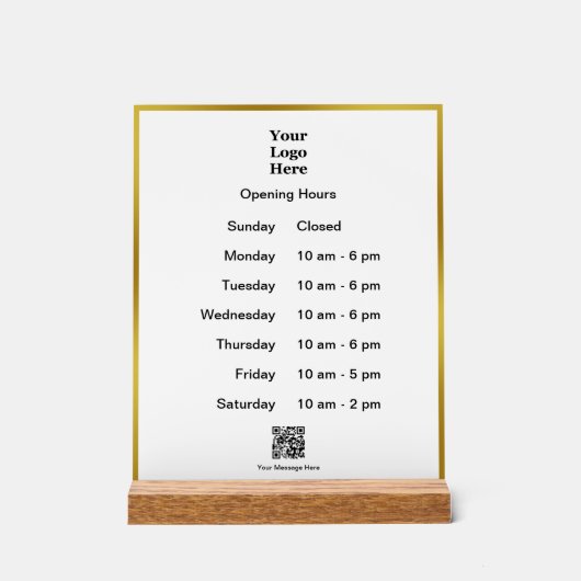 QR-Code für das White Gold-Business-Logo zum Öffne Acrylschild (Vorderseite)