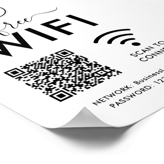 QR-Code für das WIFI-Netzwerkkennwort Poster (Ecke)