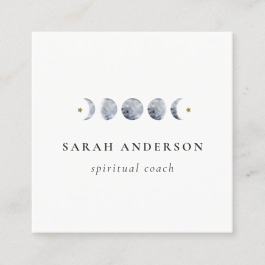 QR-Code für den einfachen grauen Lunar Celestial M Quadratische Visitenkarte (Vorderseite)