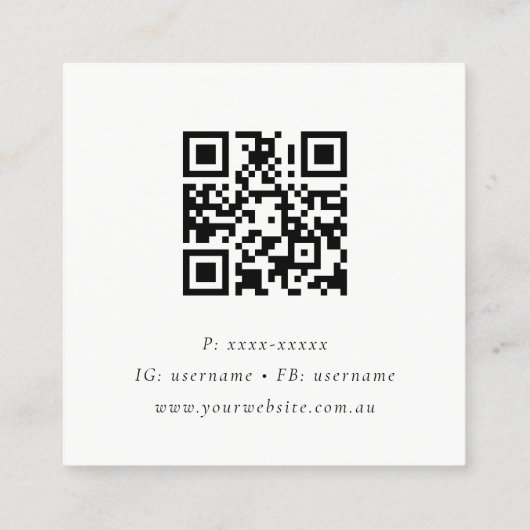 QR-Code für den einfachen grauen Lunar Celestial M Quadratische Visitenkarte (Rückseite)