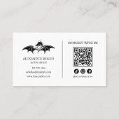 QR-Code für den einfachen, modernen, weißen Tätowi Visitenkarte (Rückseite)