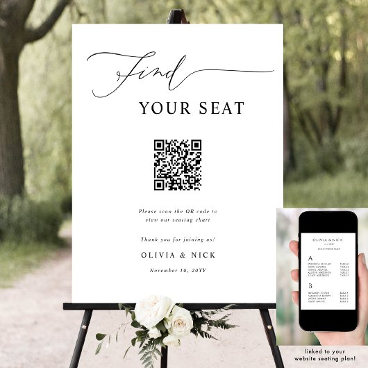 QR-Code für den Hochzeitsplan finden Poster