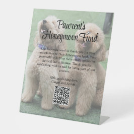 QR-Code für den Hochzeitsreise-Fonds unserer Pawre Sockelschild