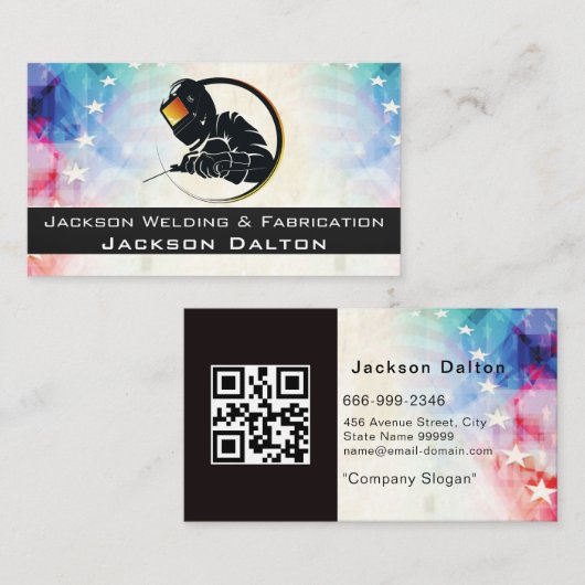 QR-Code für den Metallschweißstoff der amerikanisc Visitenkarte (Vorne/Hinten)