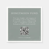 QR-Code für den Minimal Sage Green Wedding Honeymo Serviette (Vorderseite)