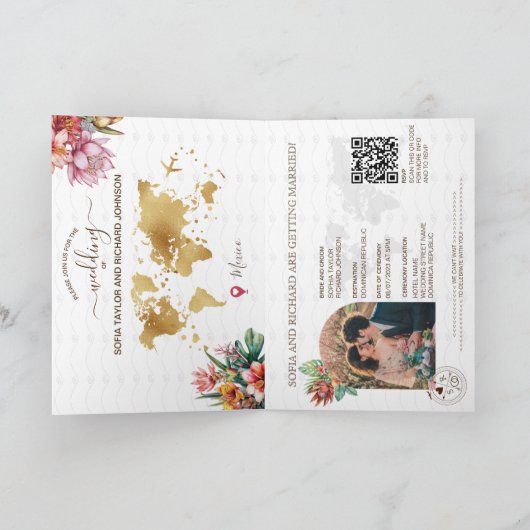 QR-Code für den Pass für grüne Hochzeit in Urlaubs Einladung (Innenseite)