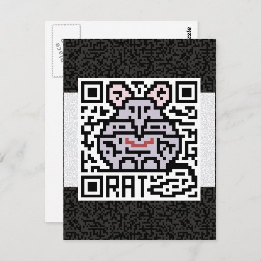 QR-Code für den Rat Postkarte (Vorne/Hinten)