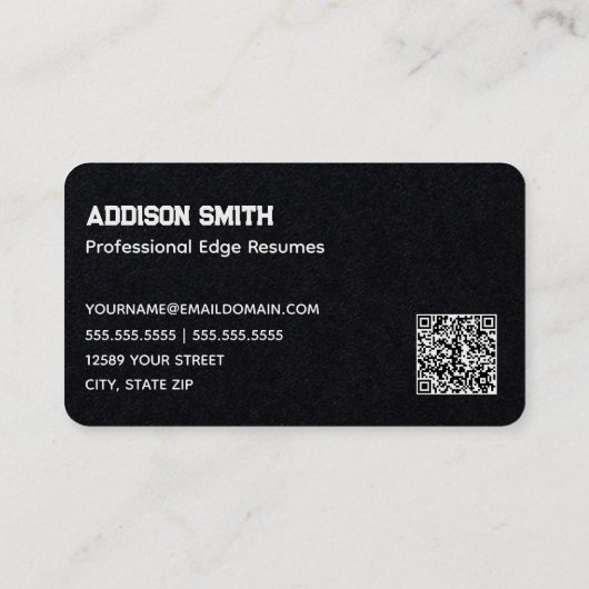 QR-Code für den Resume Writer Visitenkarte (Rückseite)