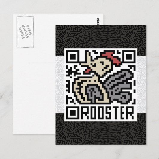 QR-Code für den Rooster Postkarte (Vorne/Hinten)