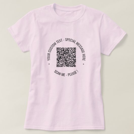 QR-Code für den T - Shirt "Spezielle Textnachricht (Design vorne)