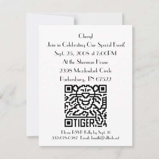 QR-Code für den Tiger Einladung (Rückseite)