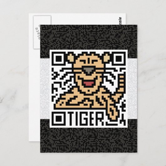 QR-Code für den Tiger Postkarte (Vorne/Hinten)