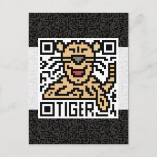 QR-Code für den Tiger Postkarte