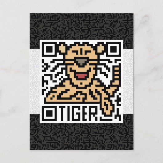 QR-Code für den Tiger Postkarte (Vorderseite)