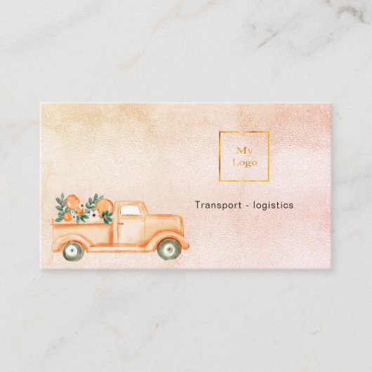 QR-Code für den Transport von goldenen LKW Visitenkarte (Vorderseite)