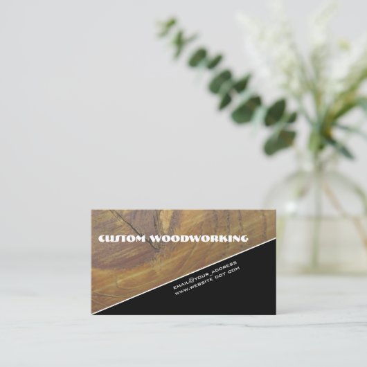 QR-Code für diagonale Holzbearbeitung Beruflich Visitenkarte (Stehend Vorderseite)