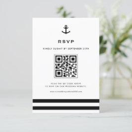 QR-Code für die Ankertechnik in Schwarz und Weiß RSVP Karte