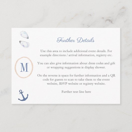 QR-Code für die Babydusche der Küste Begleitkarte (Vorderseite)