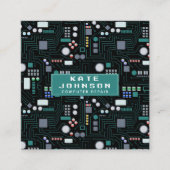 QR-Code für die Computerreparaturplatine Quadratische Visitenkarte (Vorderseite)