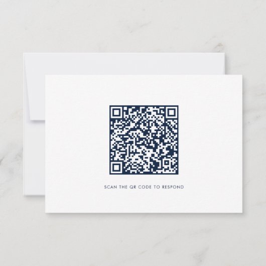 QR-Code für die Hochzeit der RSVP-Karte für Wasser RSVP Karte (Rückseite)