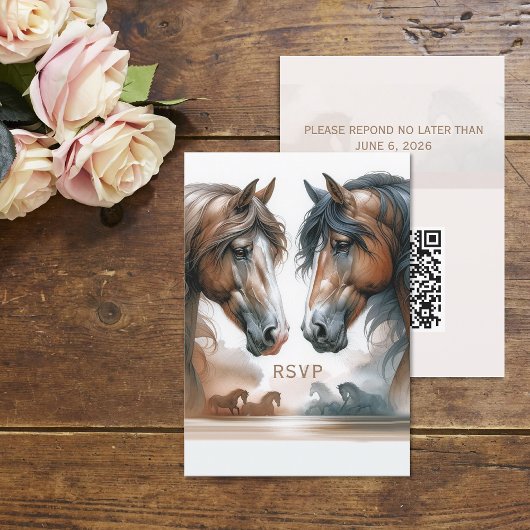 QR-Code für die Hochzeit der vertikalen RSVP-Karte RSVP Karte