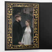 QR-Code für die Hochzeit des Schwarzen Königlichen Dreifach Gefaltete Einladung (Innen Erste Seite)