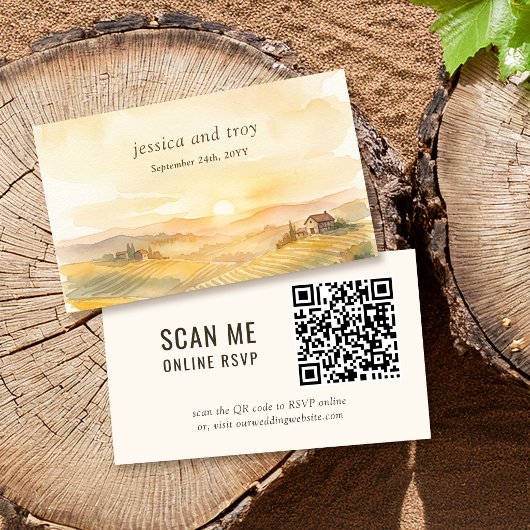 QR-Code für die Hochzeitswebsite der Sunset Vineya Begleitkarte
