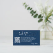 QR-Code für die Online-Website von Navy Blue Weddi Begleitkarte (Stehend Vorderseite)