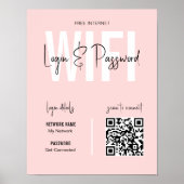 QR-Code für die Prüfung eines weiblichen rosa WIFI Poster (Vorne)
