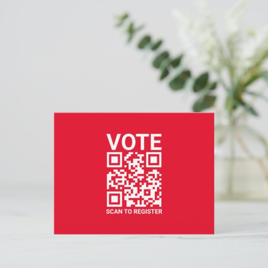QR-Code für die Registrierung eines benutzerdefini Postkarte (Stehend Vorderseite)