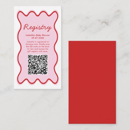 QR-Code für die Registrierung von Wavy Curvy Rosa Begleitkarte (Vorne/Hinten)