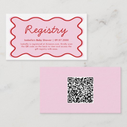 QR-Code für die Registrierung von Wavy Curvy Rosa  Begleitkarte (Vorne/Hinten)