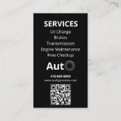 QR-Code für die Reparatur von Auto Visitenkarte (Rückseite)