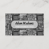 QR-Code für die schwarz-weiße Leiterkarte Visitenkarte (Vorderseite)