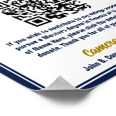 QR-Code für die Uni von Navy Blue Graduate Poster (Ecke)