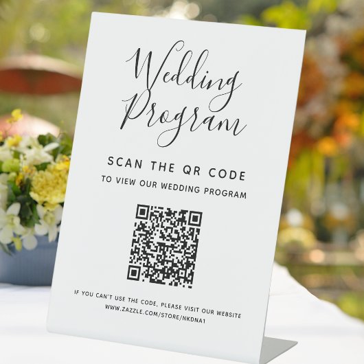 QR-Code für digitale Hochzeitprogramme - Akryllisc Sockelschild