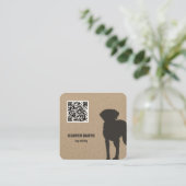 QR-Code für Dog Walker Quadratische Visitenkarte (Stehend Vorderseite)