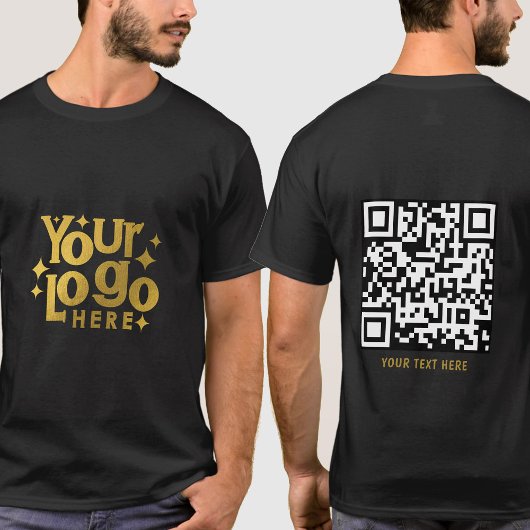 QR-Code für doppelseitige Logos Einzigartiger Werb T-Shirt