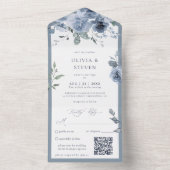 QR-Code für dunkelblaue Flora All In One Einladung (Innen Boden)