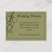 QR-Code für eine einfache Olive Green Olive Branch Begleitkarte (Vorderseite)