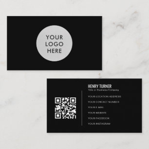 QR-Code für einfache Berufliche Schwarze Logos Visitenkarte