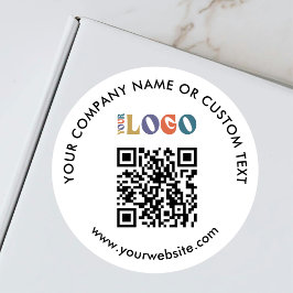 QR-Code für einfache Business-Logos Runder Aufkleber