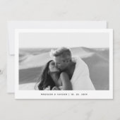 QR-Code für Einfache Hochzeit von Schwarzweiß-Foto Dankeskarte (Vorderseite)