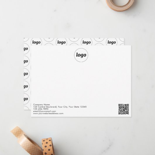 QR-Code für einfache Logos Beruflich Mitteilungskarte (Vorderseite/Rückseite Beispiel)
