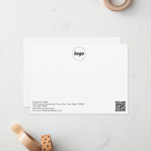 QR-Code für einfache Logos Beruflich Mitteilungskarte (Vorderseite/Rückseite Beispiel)