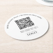 QR-Code für einfache Markenbezeichnungen Runder Pappuntersetzer (Angewinkelt)