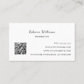 QR-Code für einfache schwarz-weiße Seife Visitenkarte (Rückseite)